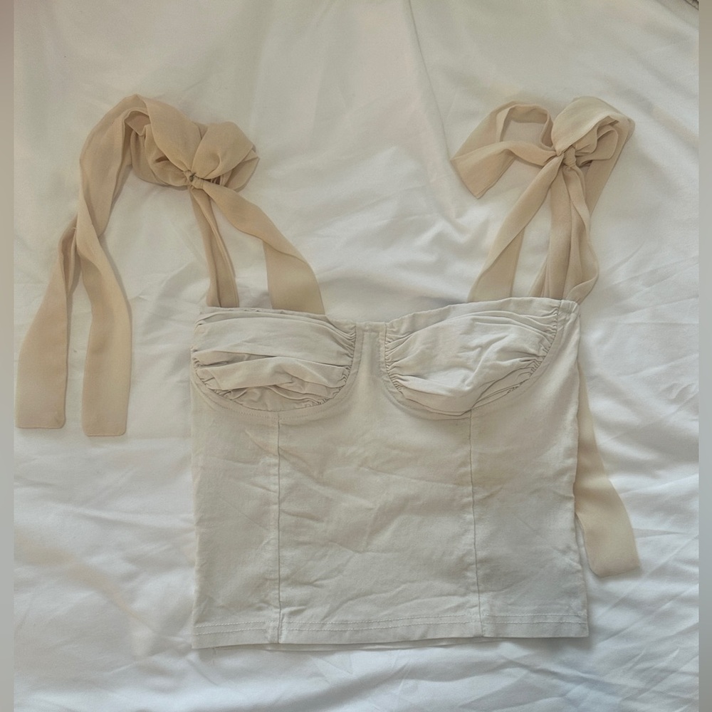 tie strap corset crop top